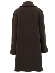 ウールロゴボタンロングコート ブラウン