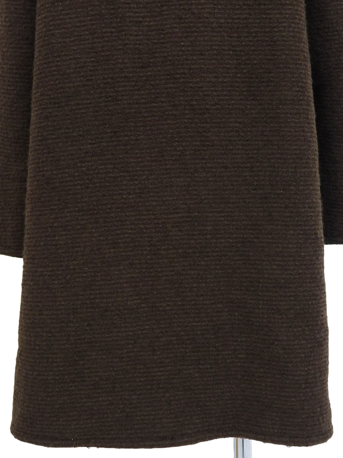 ウールロゴボタンロングコート ブラウン