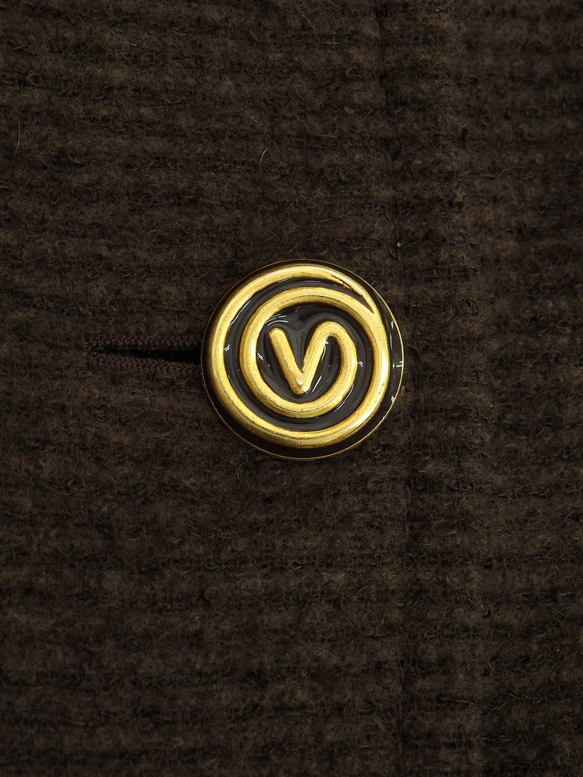 ウールロゴボタンロングコート ブラウン