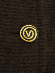 ウールロゴボタンロングコート ブラウン