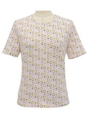 C Macadam Pattern Short Sleeve T-Shirt Ivory