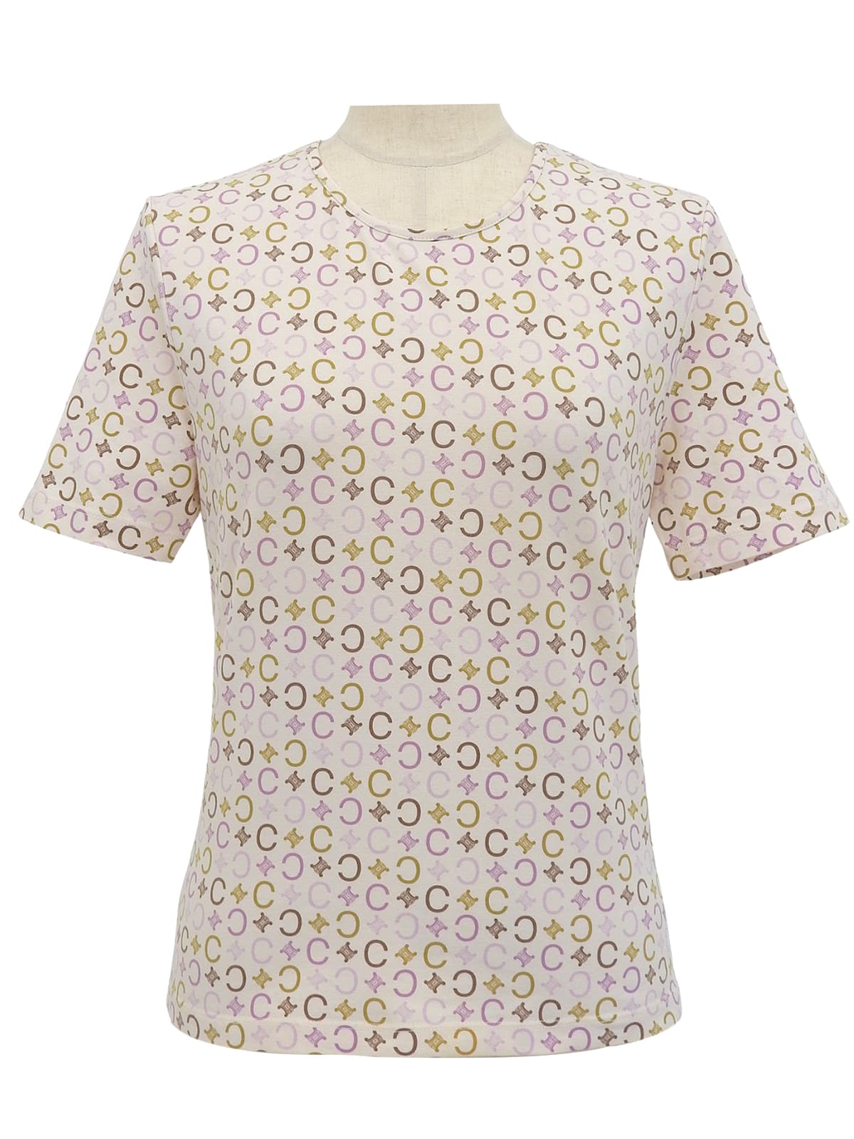 Cマカダムパターン半袖Tシャツ アイボリー