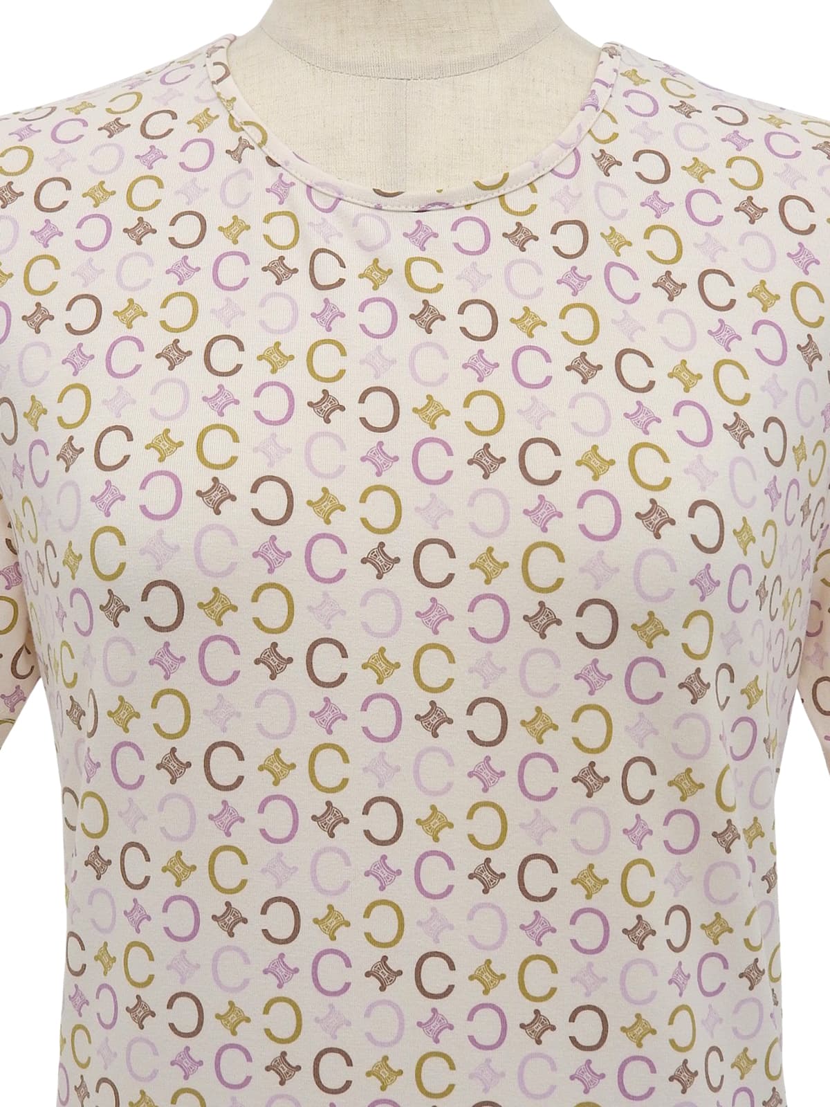 C Macadam Pattern Short Sleeve T-Shirt Ivory