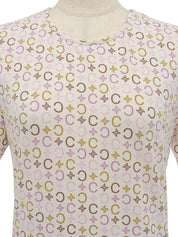 C Macadam Pattern Short Sleeve T-Shirt Ivory