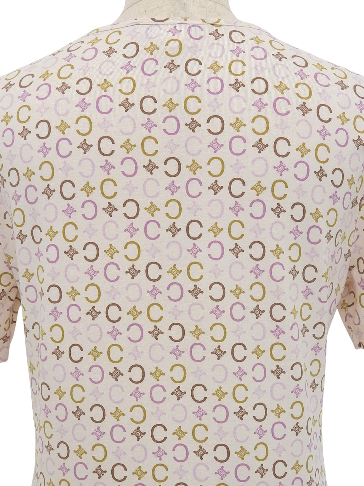 C Macadam Pattern Short Sleeve T-Shirt Ivory