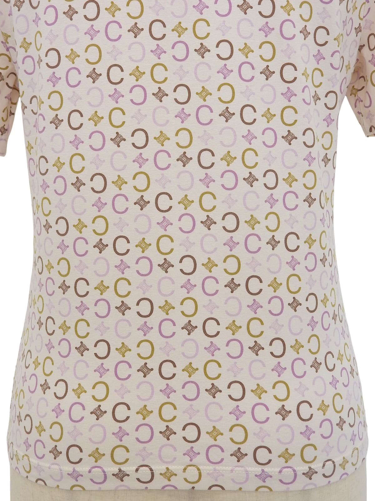 C Macadam Pattern Short Sleeve T-Shirt Ivory