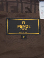 FF Zucca Pattern Fur Blouson Dark Brown