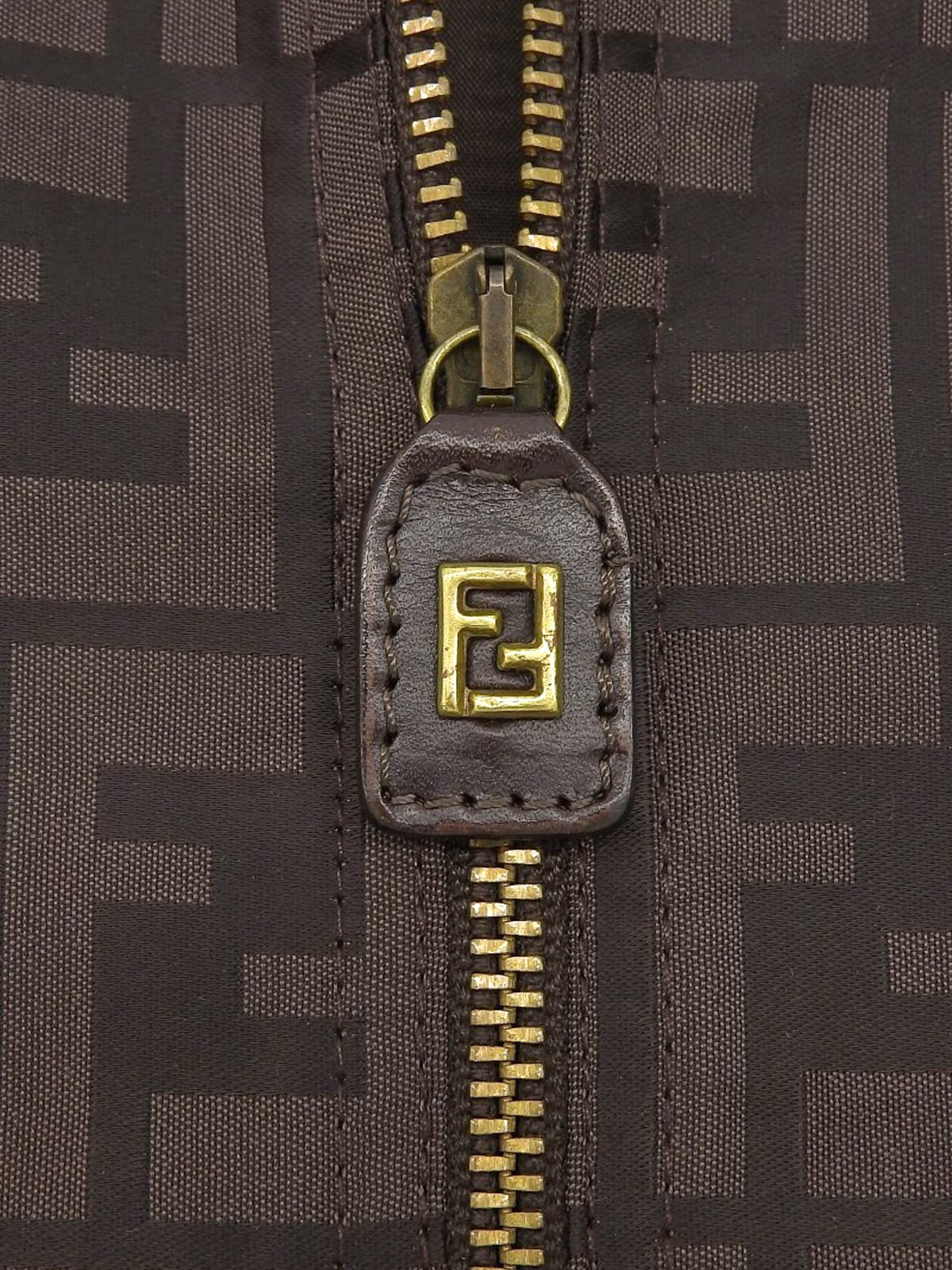 FF Zucca Pattern Fur Blouson Dark Brown