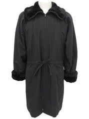 Boar Drawstring Coat Black