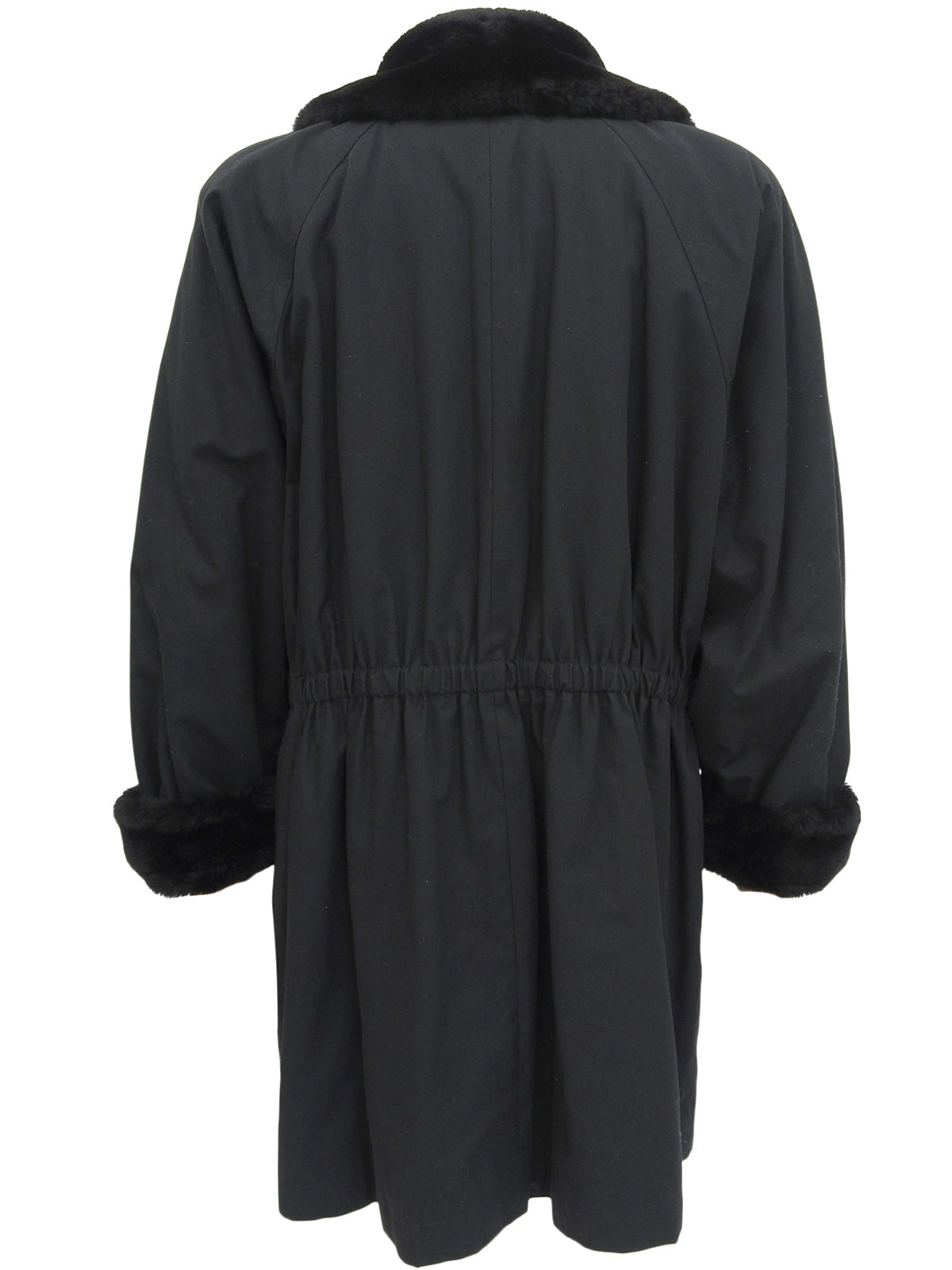 ボアドローストリングコート ブラック