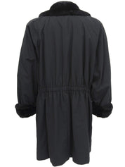 ボアドローストリングコート ブラック