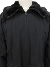 Boar Drawstring Coat Black