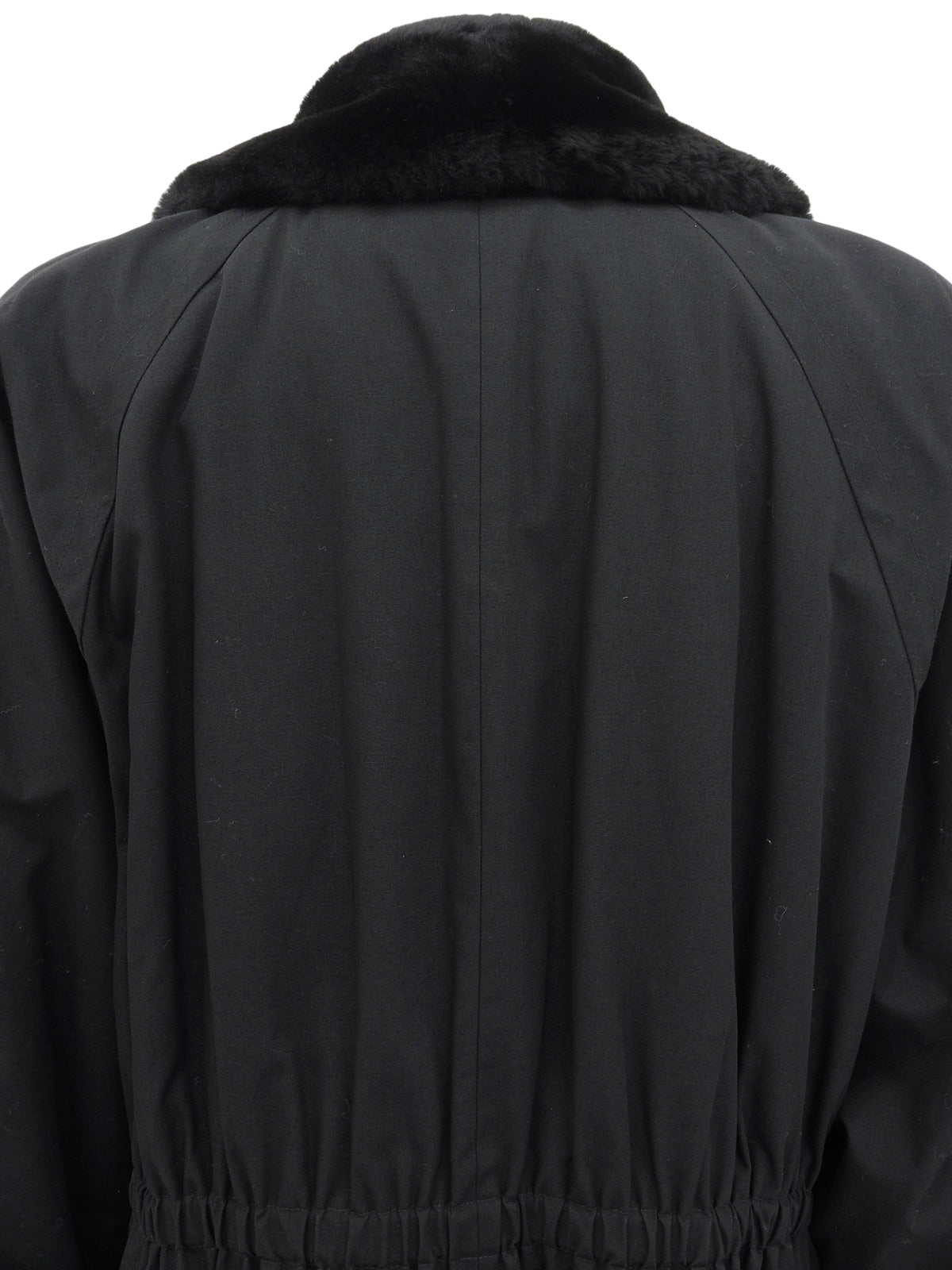 Boar Drawstring Coat Black