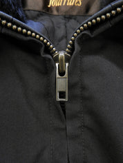 Boar Drawstring Coat Black