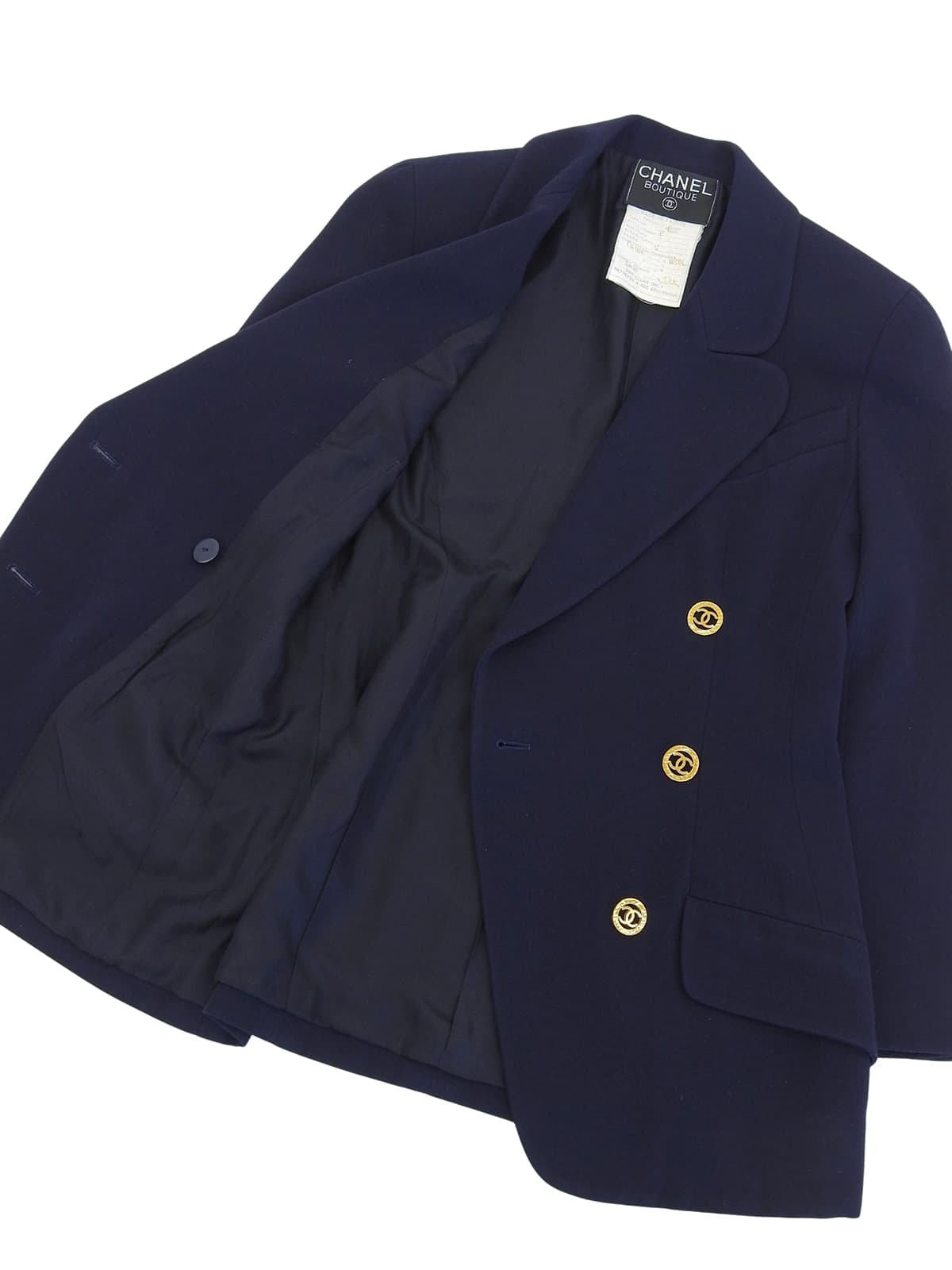 1995年製ウールCCマークボタンジャケット ネイビー