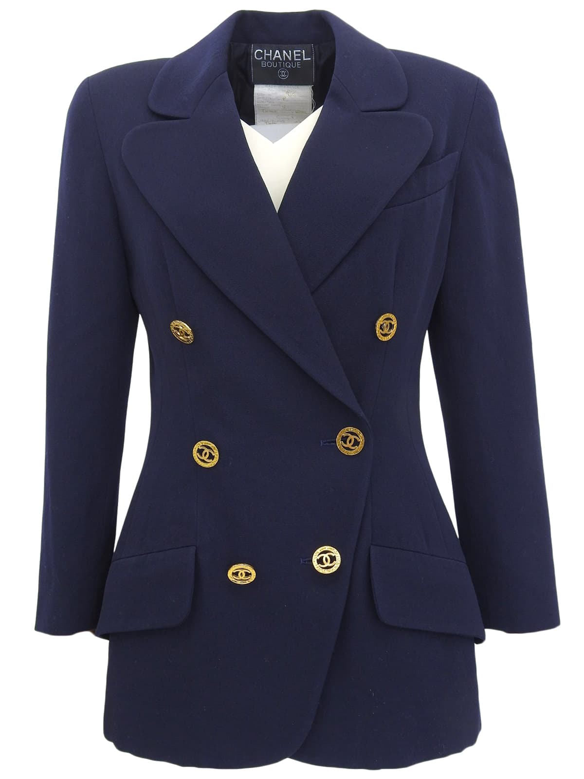 1995年製ウールCCマークボタンジャケット ネイビー