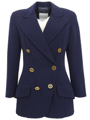 1995年製ウールCCマークボタンジャケット ネイビー