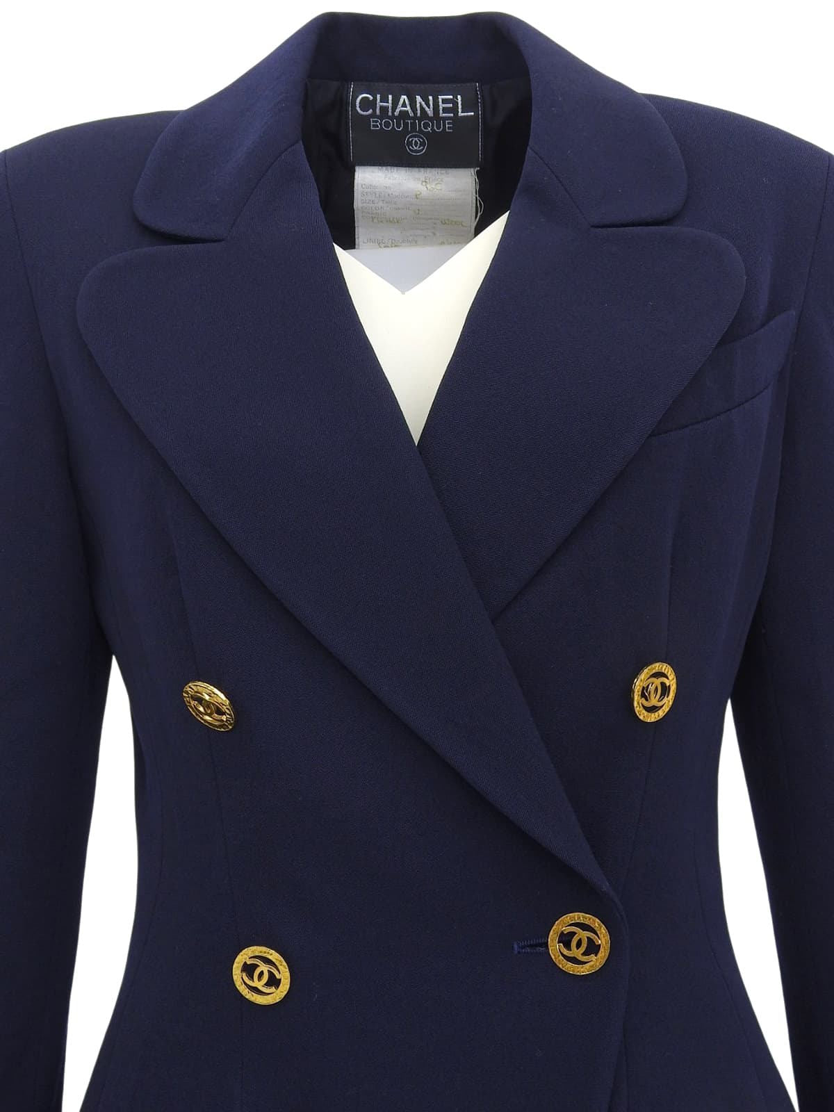 1995年製ウールCCマークボタンジャケット ネイビー