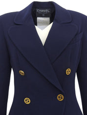 1995年製ウールCCマークボタンジャケット ネイビー