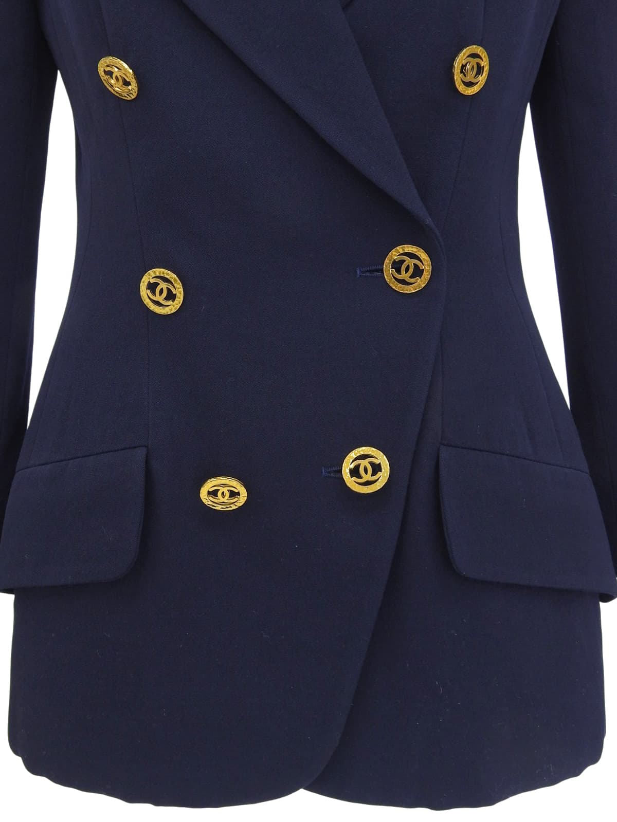 1995年製ウールCCマークボタンジャケット ネイビー