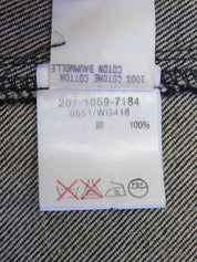 デニムシェリーラインロゴボタンジャケット ブラック