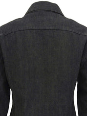 デニムシェリーラインロゴボタンジャケット ブラック