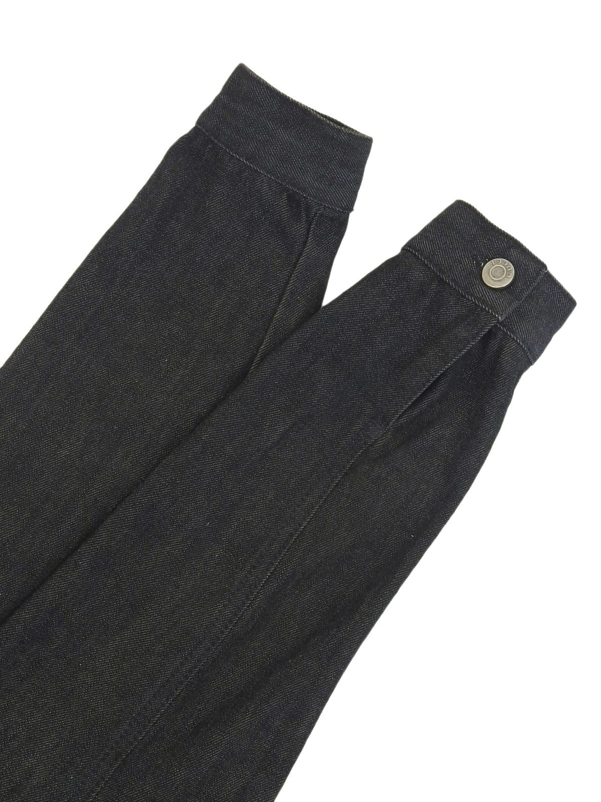 デニムシェリーラインロゴボタンジャケット ブラック