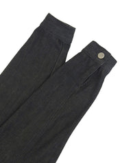 デニムシェリーラインロゴボタンジャケット ブラック