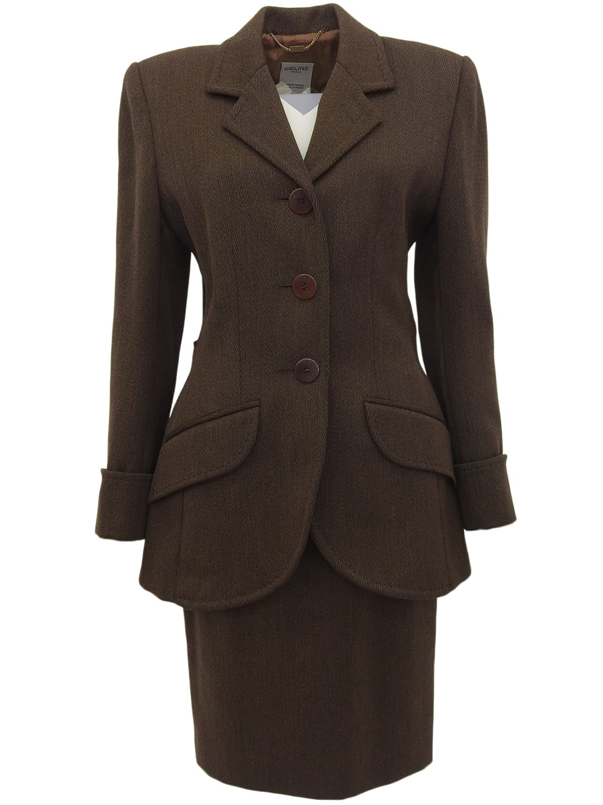 ウールロゴボタンセットアップ ブラウン