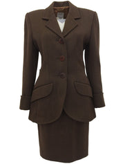 ウールロゴボタンセットアップ ブラウン