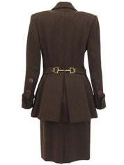 ウールロゴボタンセットアップ ブラウン