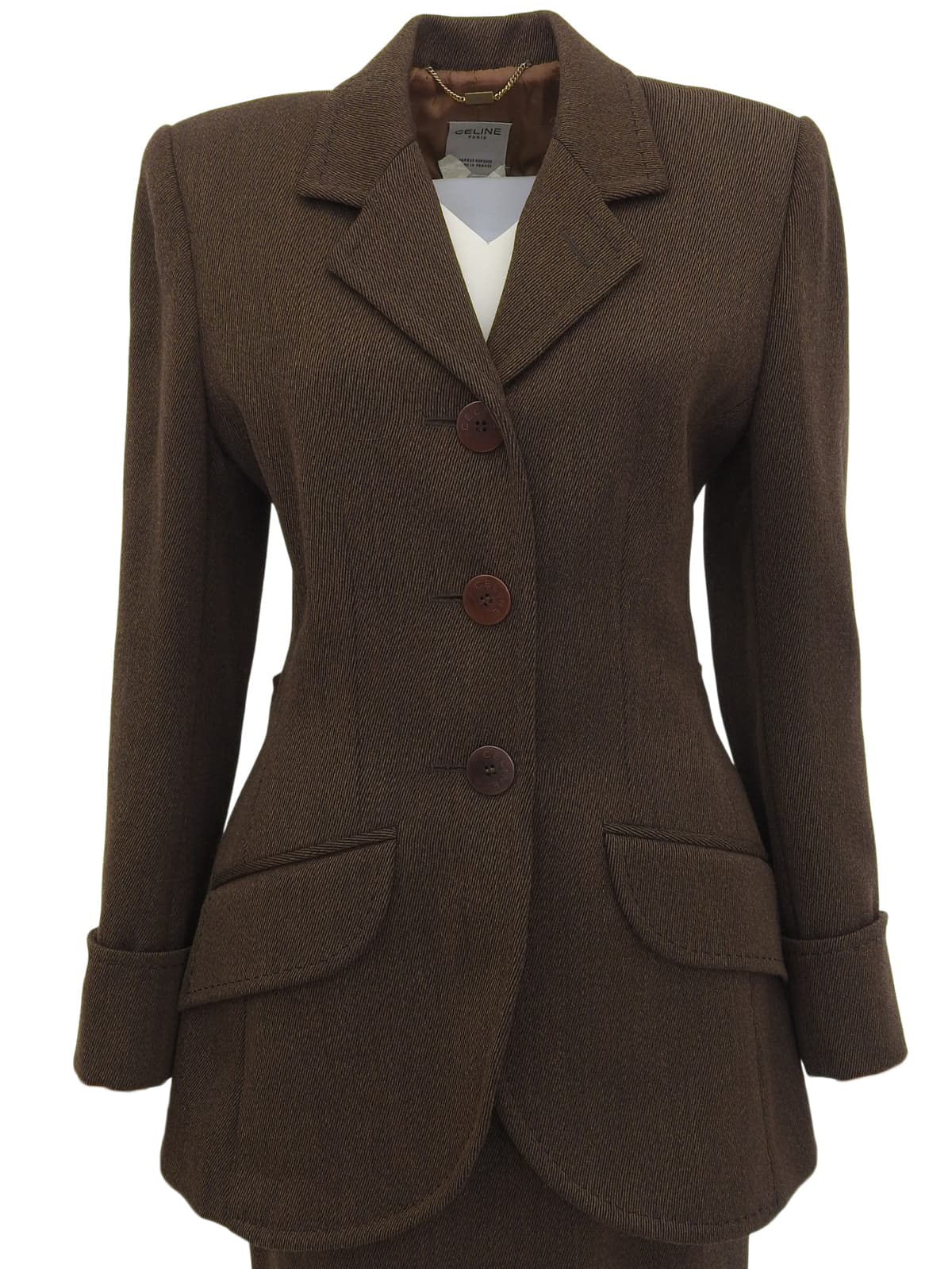 ウールロゴボタンセットアップ ブラウン