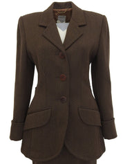 ウールロゴボタンセットアップ ブラウン