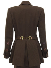 ウールロゴボタンセットアップ ブラウン