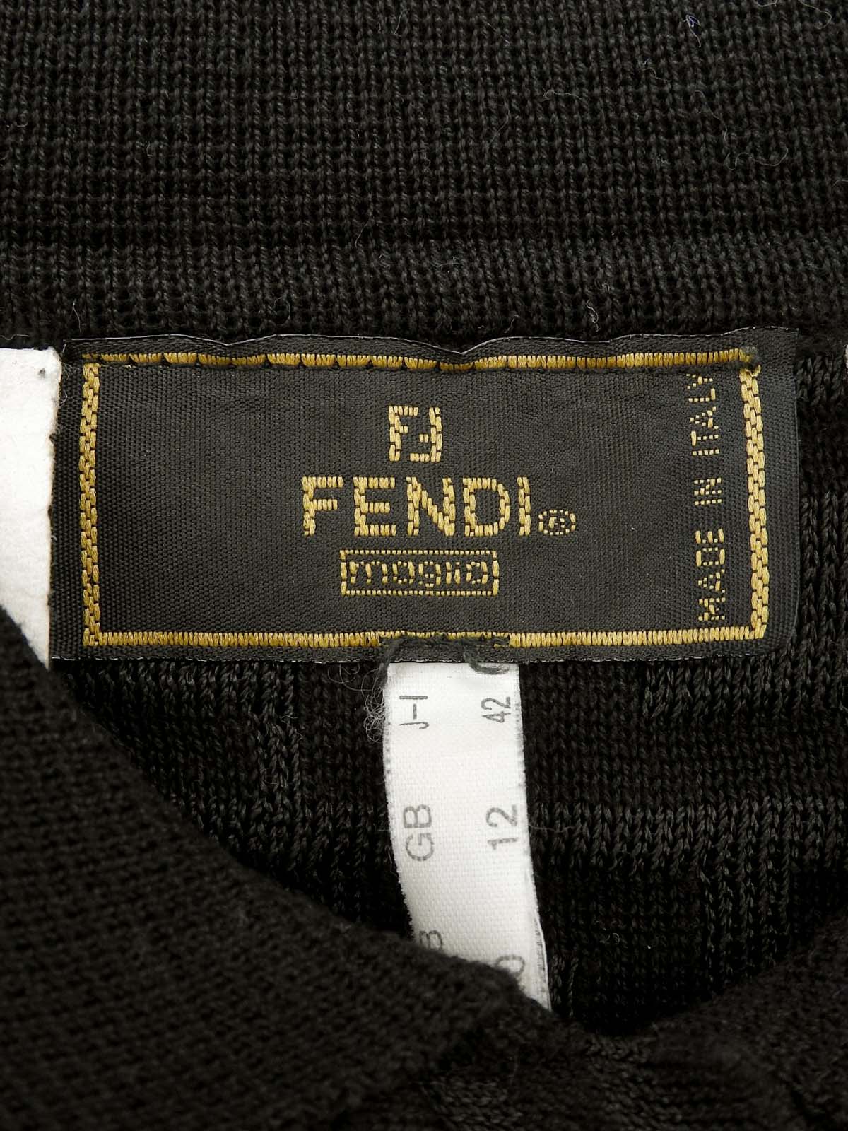 FFズッカパターン半袖ニットトップス ブラック