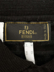 FFズッカパターン半袖ニットトップス ブラック