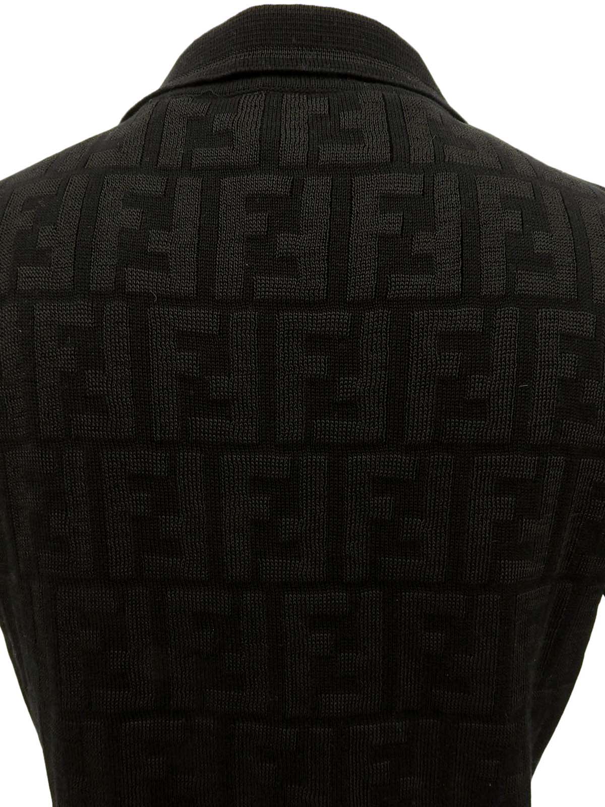 FFズッカパターン半袖ニットトップス ブラック