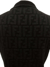 FFズッカパターン半袖ニットトップス ブラック