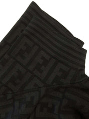 FFズッカパターン半袖ニットトップス ブラック