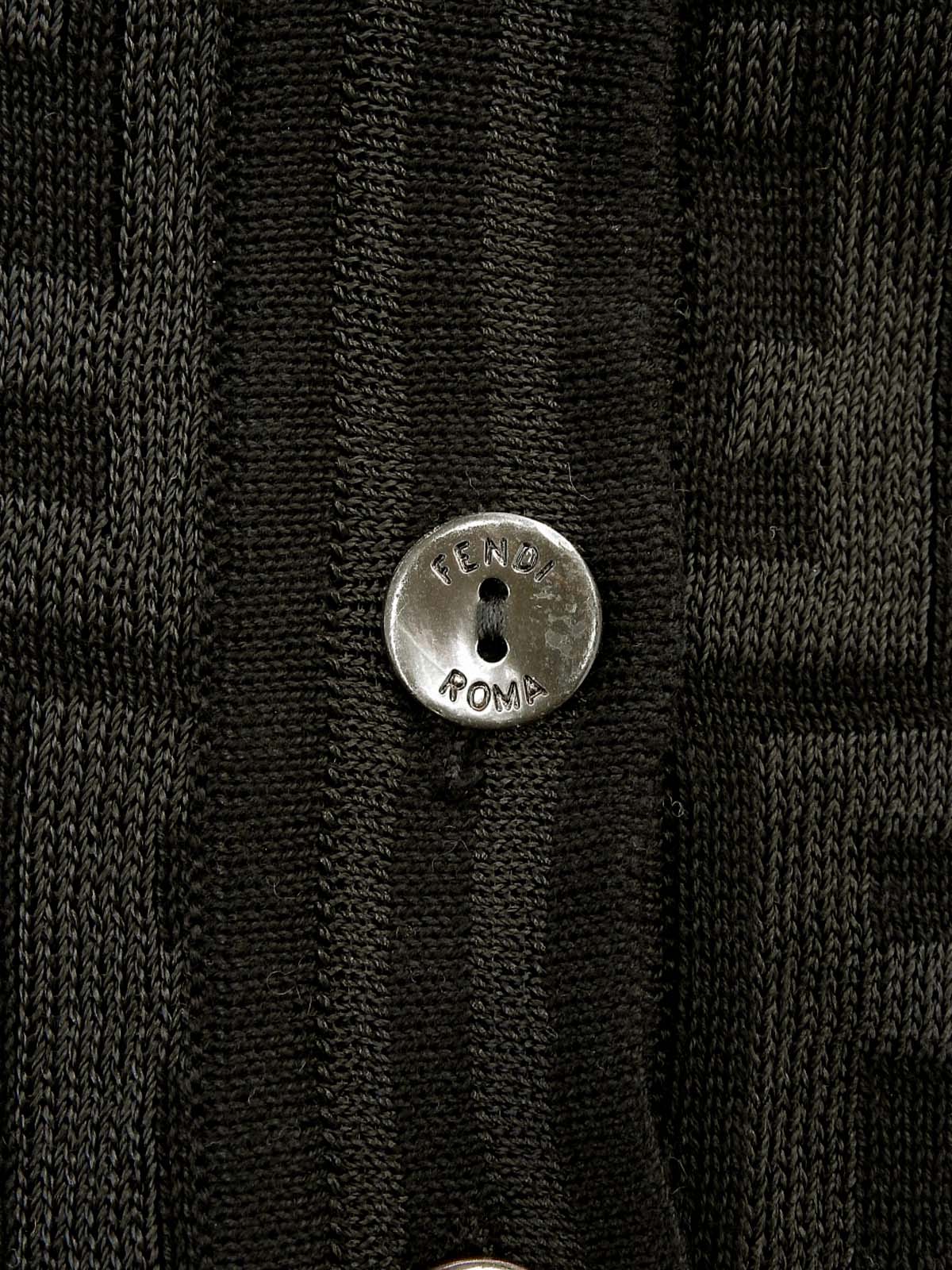 FFズッカパターン半袖ニットトップス ブラック