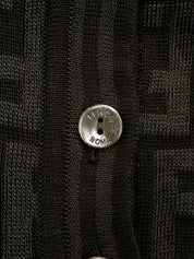 FFズッカパターン半袖ニットトップス ブラック