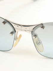 Logo Plate Rimless Sunglasses Blue