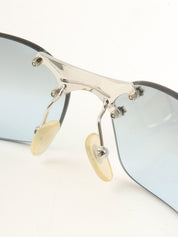 ロゴプレートリムレスサングラス ブルー