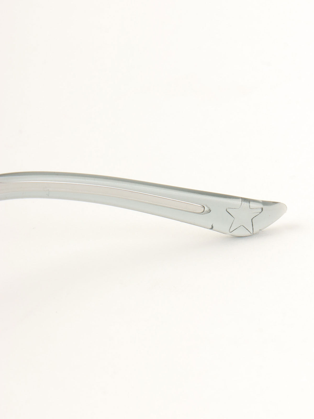 Logo Plate Rimless Sunglasses Blue