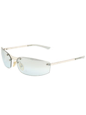 ロゴプレートリムレスサングラス ブルー