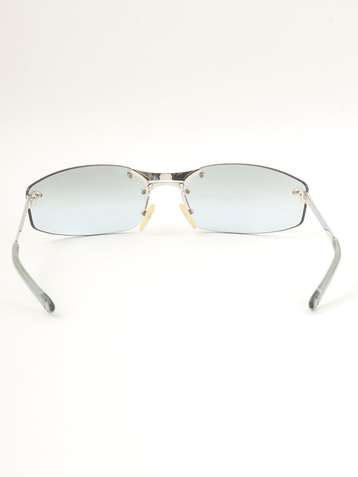 Logo Plate Rimless Sunglasses Blue