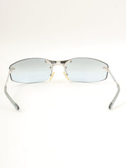 Logo Plate Rimless Sunglasses Blue