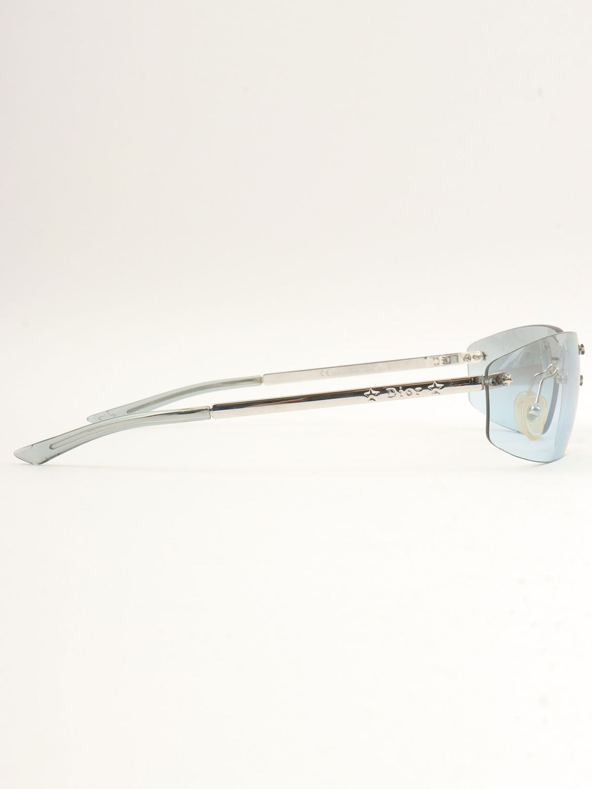 ロゴプレートリムレスサングラス ブルー