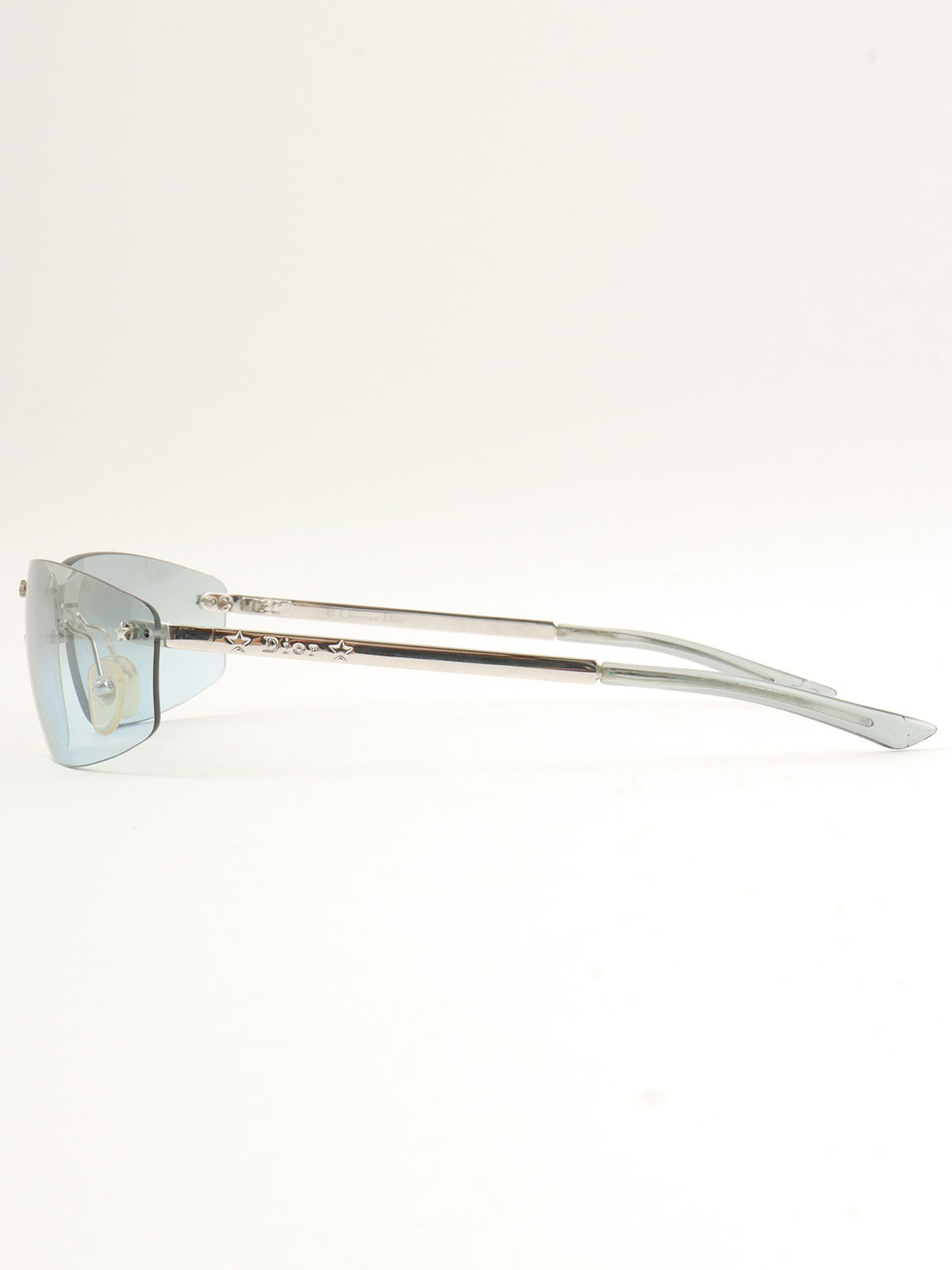 Logo Plate Rimless Sunglasses Blue