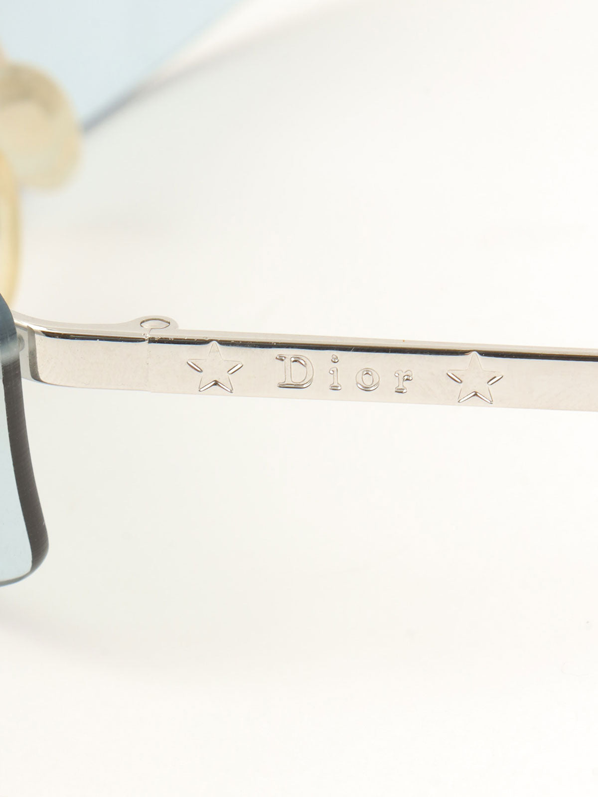 Logo Plate Rimless Sunglasses Blue